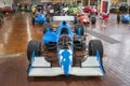 A blue 1999 Dallara âTruck Nationâ IRL Car at Lane Motor Museum with the largest collection of vintage European cars